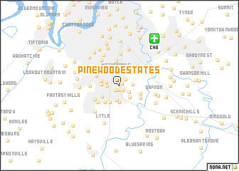 map of Pinewood Estates