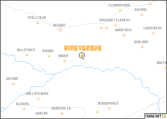 map of Piney Grove