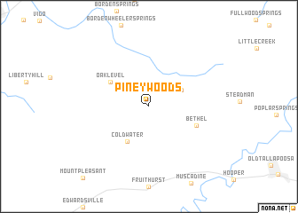 map of Piney Woods