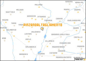 map of Pinzano al Tagliamento