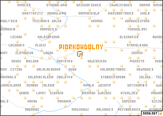 map of Piórków Dolny