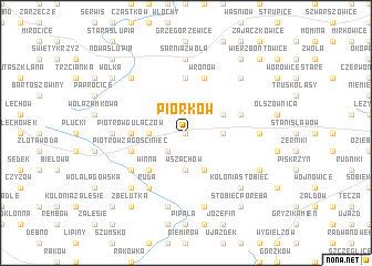 map of Piórków