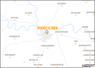 map of Piracicaba