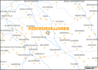 map of Pīrāvash-e Ḩājjī Ḩabīb