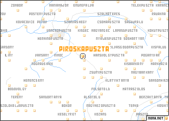 map of Piroskapuszta