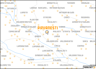 map of Pîrvăneşti