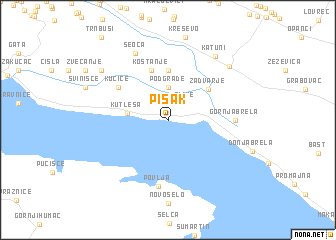 mapa pisak Pisak (Croatia) map   nona.net