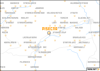 map of Písečná