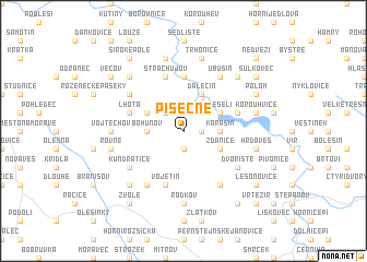 map of Písečné