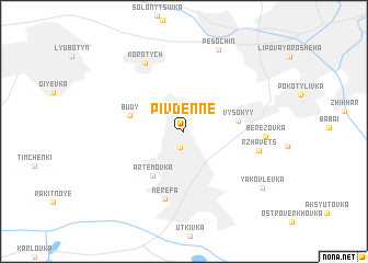 map of Pivdenne