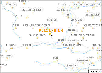 map of Pješčanica