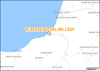 map of Plage de Oued el Halloûf