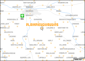 map of Plaimpied-Givaudins