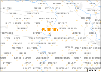 map of Plaňany