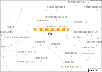 map of Plan de Guadalupe