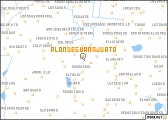 map of Plan de Guanajuato