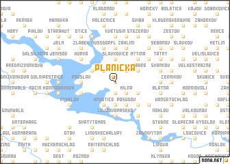 map of Plánička