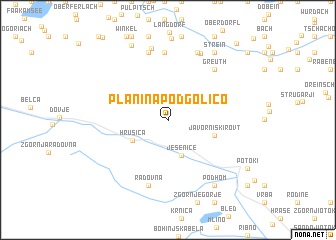 map of Planina pod Golico