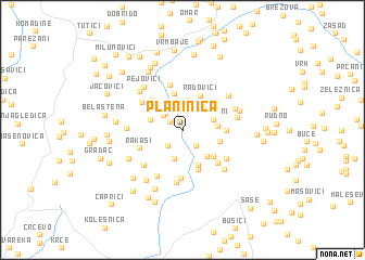 map of Planinica