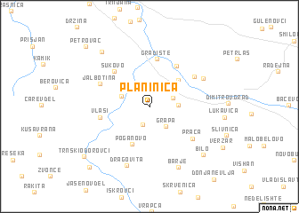 map of Planinica