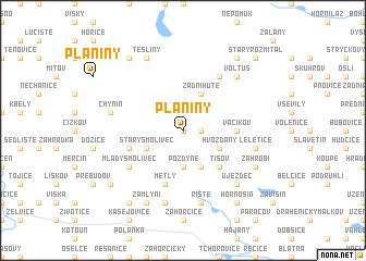 map of Planiny