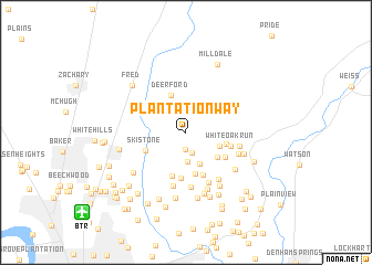 map of Plantation Way