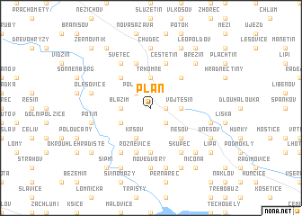 map of Pláň
