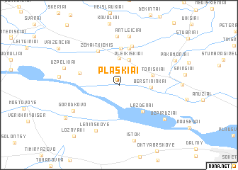 map of Plaškiai