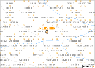 map of Płasków