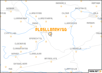 map of Plâs-Llanrhydd