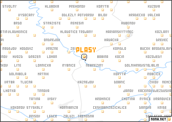 map of Plasy