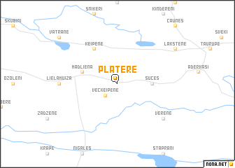 map of Plātere