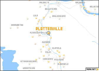 map of Plattenville