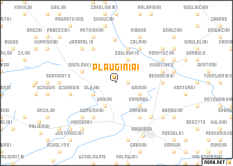 map of Plauginiai