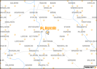 map of Plaukiai