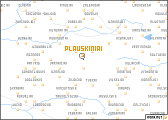 map of Plauskiniai