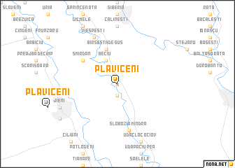 map of Plăviceni