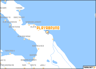 map of Playa Bruno