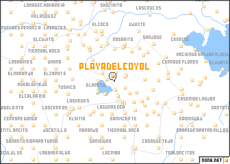 map of Playa del Coyol