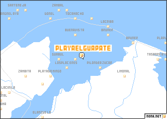 map of Playa El Guapate