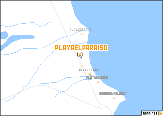 map of Playa El Paraíso