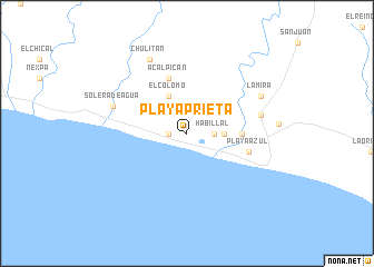 map of Playa Prieta