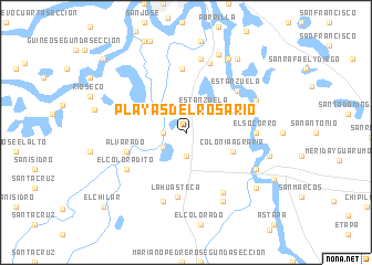 map of Playas del Rosario