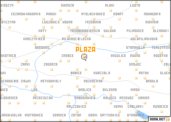 map of Płaza