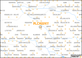 map of Plchŭvky