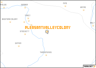 map of Pleasant Valley Colony