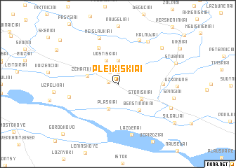 map of Pleikiškiai