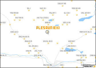 map of Plešaunieki