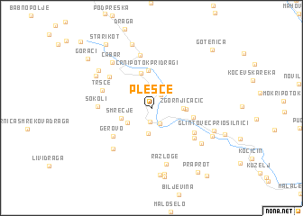 map of Plešce