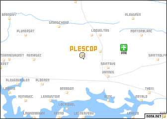 map of Plescop